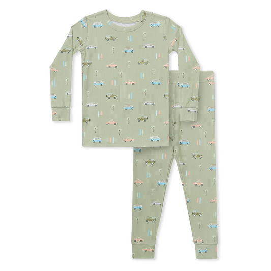 Vintage Surf Cars Two-Piece Pajama Set