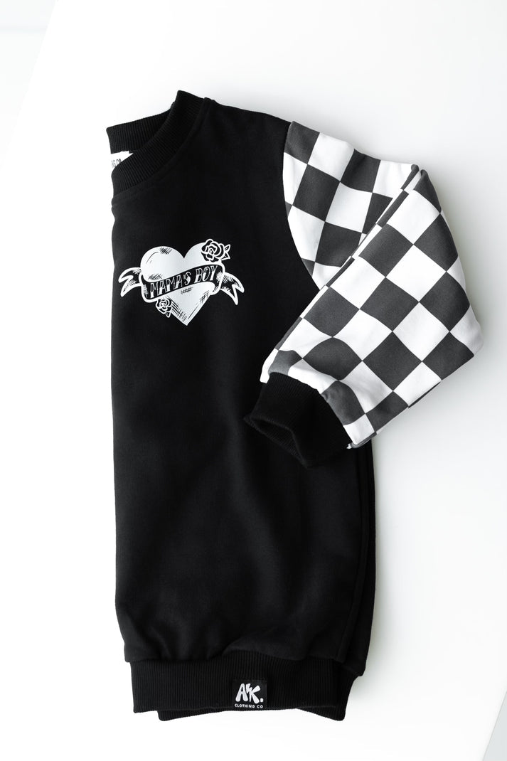 Mama’s Boy Checker Crewneck
