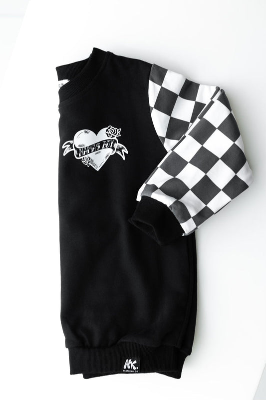 Mama’s Boy Checker Crewneck