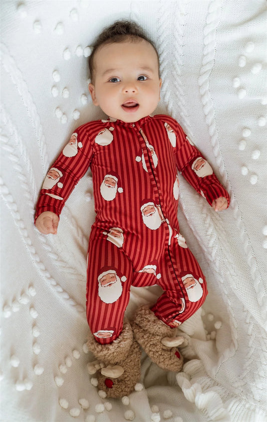 Santa Bamboo Zipper Romper