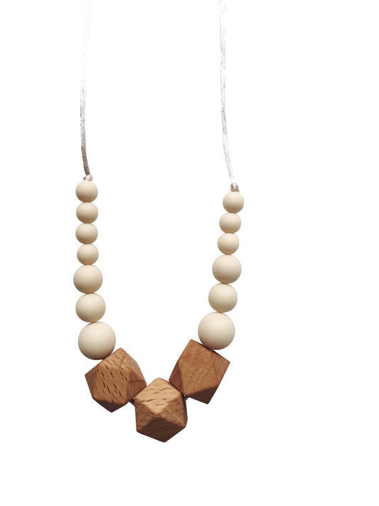 The Easton Teething Necklace - Cream