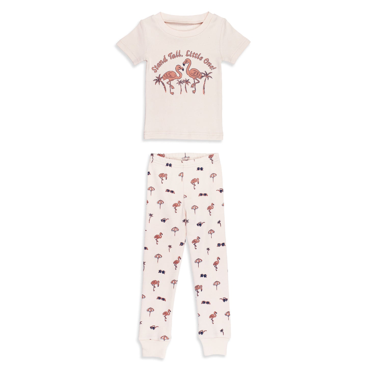 Tropic-Pals Flamingo Kids' Organic Short Sleeve PJ Set