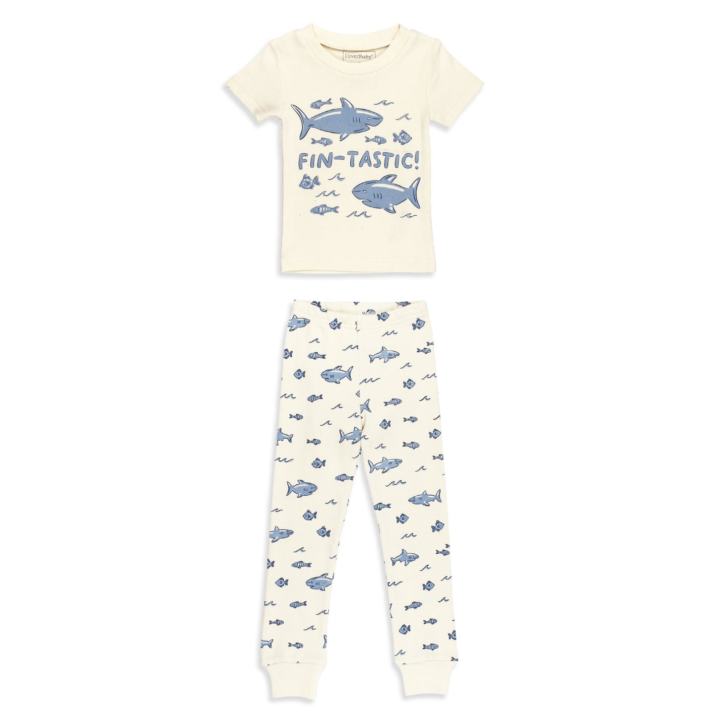 Tropic-Pals Shark Kids' Organic Short Sleeve PJ Set