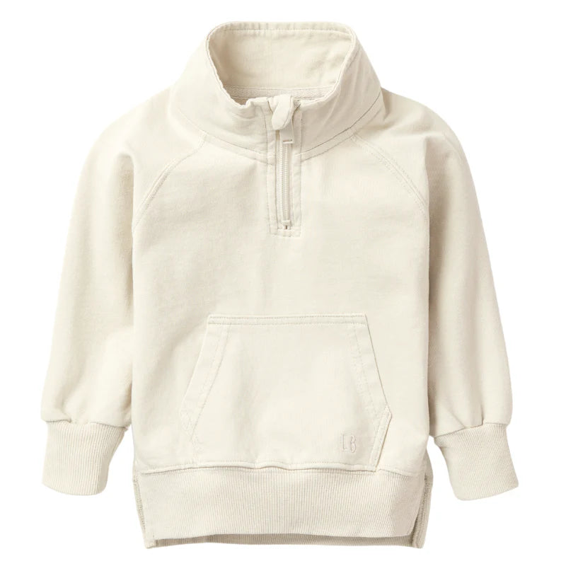 Quarter Zip Pullover - Almond Wash