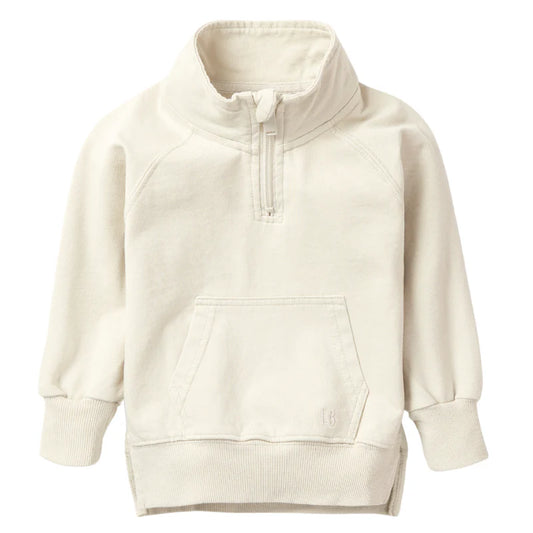 Quarter Zip Pullover - Almond Wash
