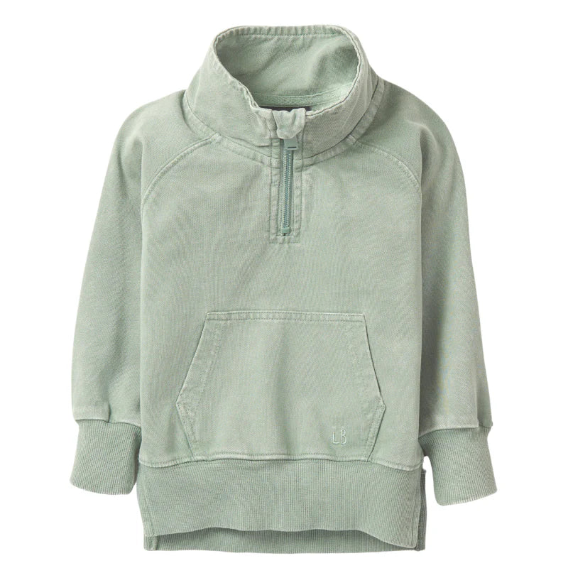 Quarter Zip Pullover - Basil Wash