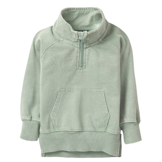 Quarter Zip Pullover - Basil Wash