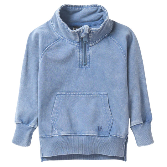 Quarter Zip Pullover - Navy Wash