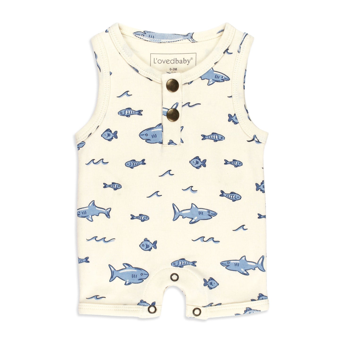 Tropic-Pals Shark Organic Unisex Romper