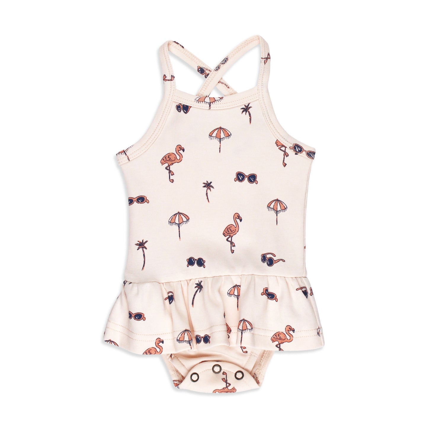 Tropic-Pals Flamingo Skirted X-Back Bodysuit