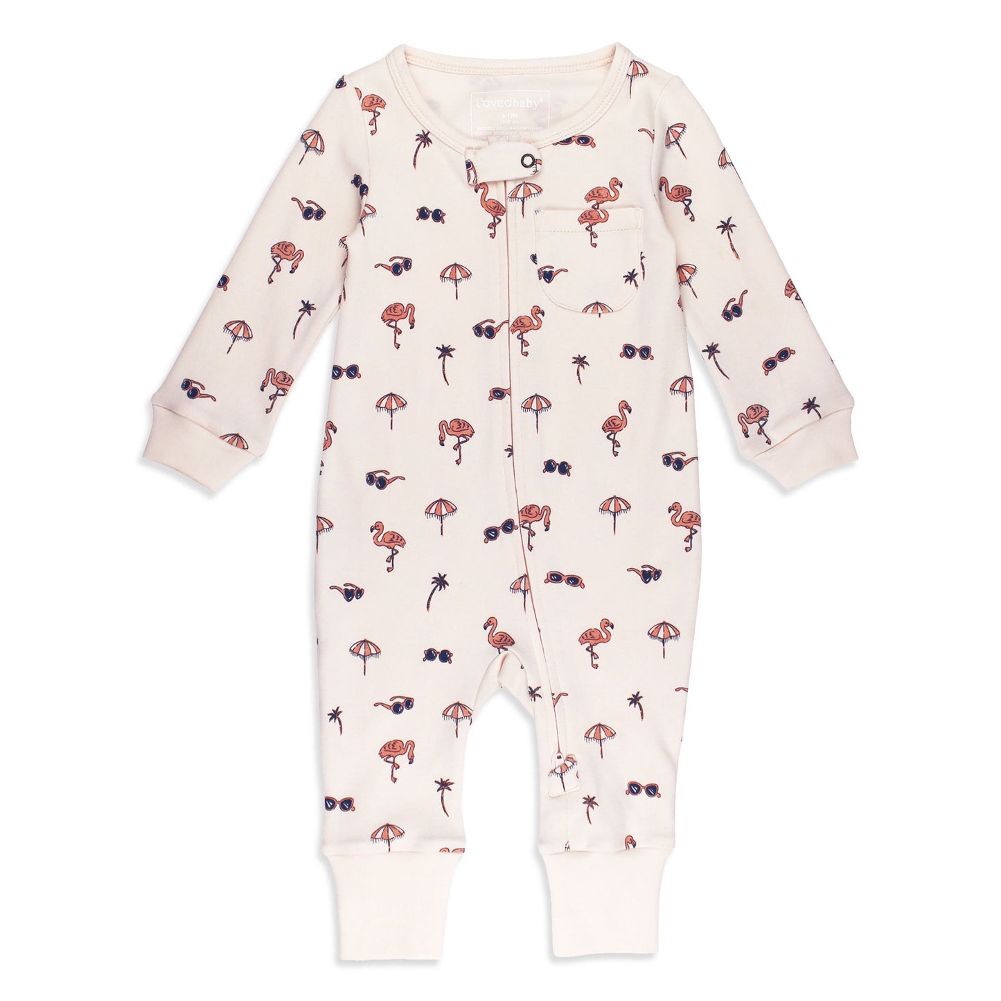 Tropic-Pals Flamingo Organic Footless 2-Way Zipper Romper