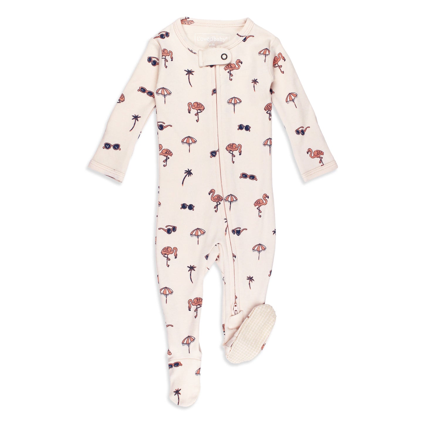 Tropic-Pals Flamingo Organic 2-Way Zipper Footie