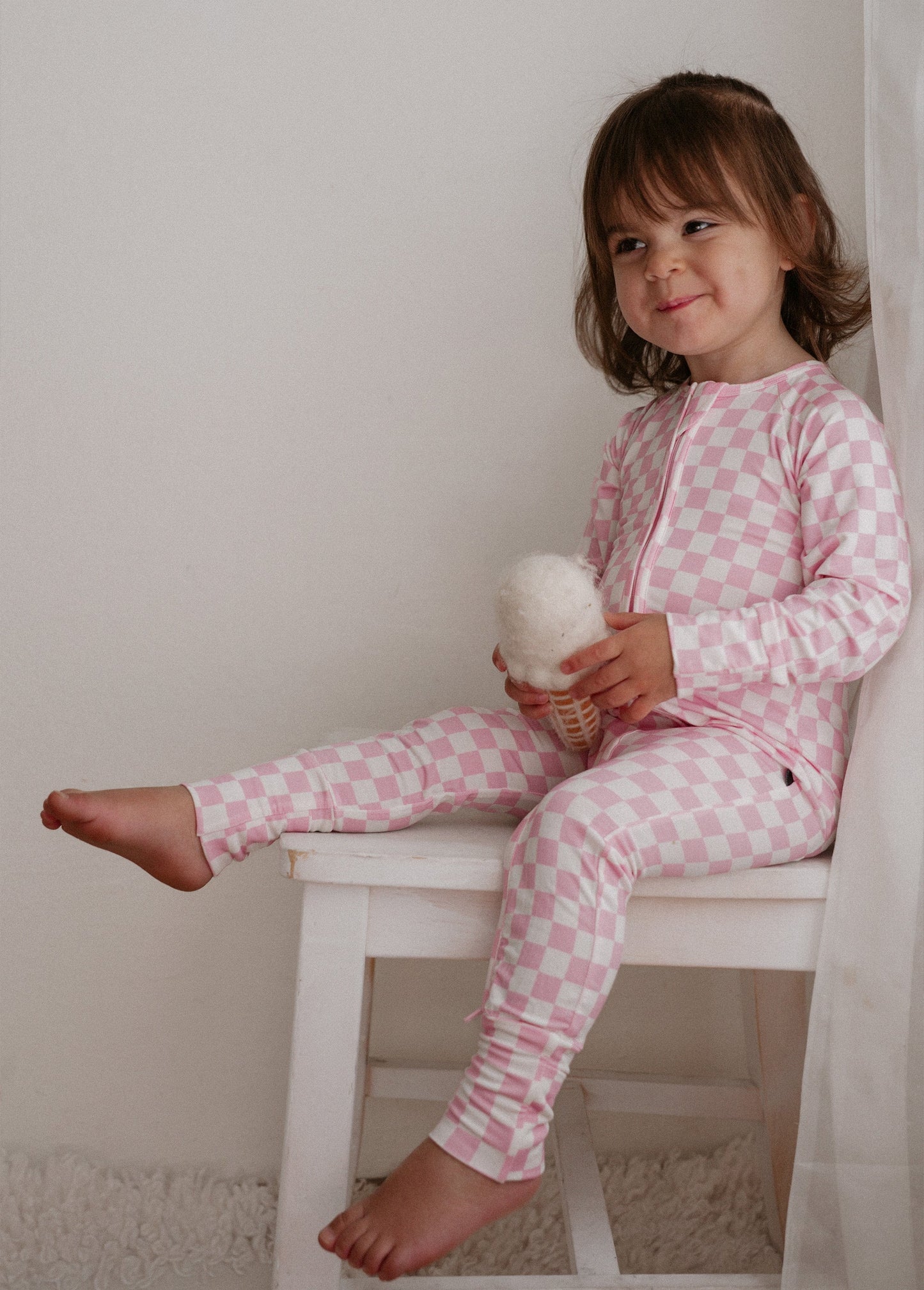 Pink Classic Checkered Bamboo Jammies