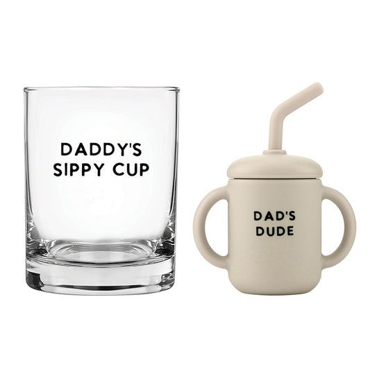 Dad + Dad's Dude Glass and Sippy Set