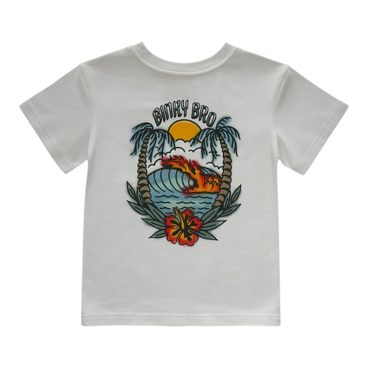 Wave of Fire Graphic Tee - White