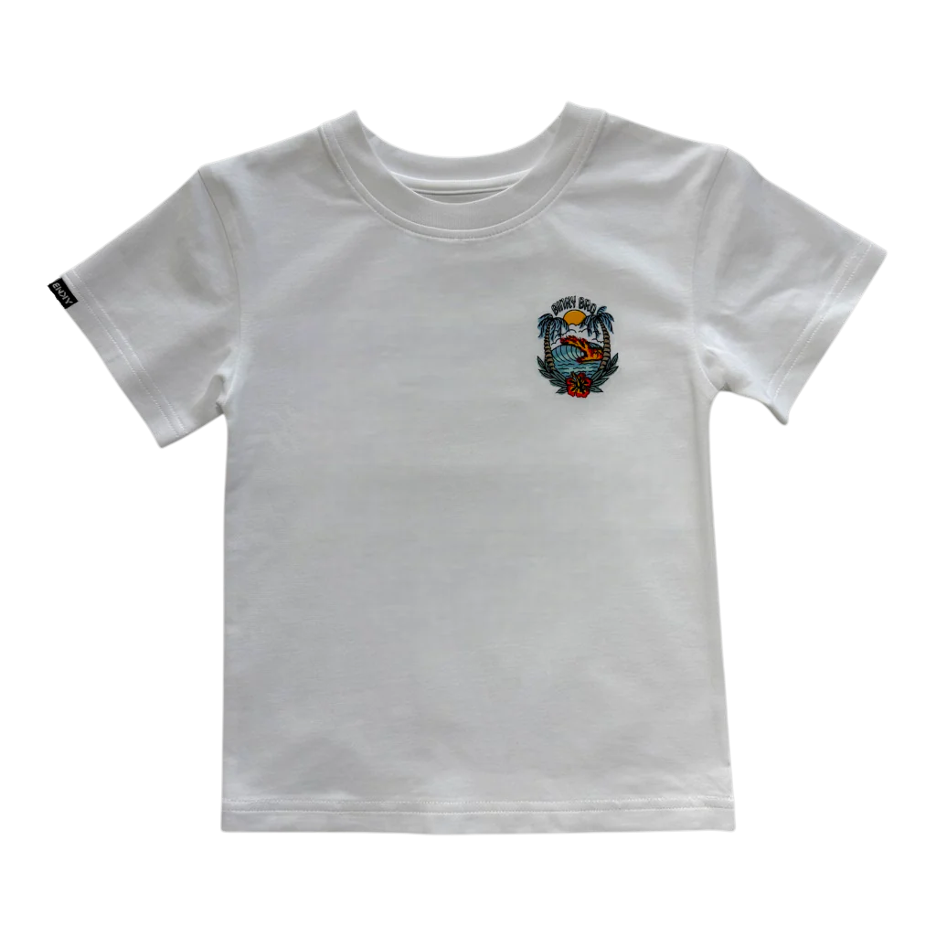 Wave of Fire Graphic Tee - White