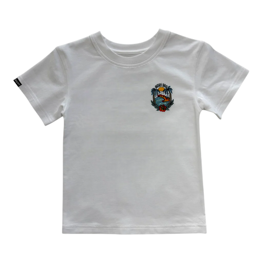 Wave of Fire Graphic Tee - White