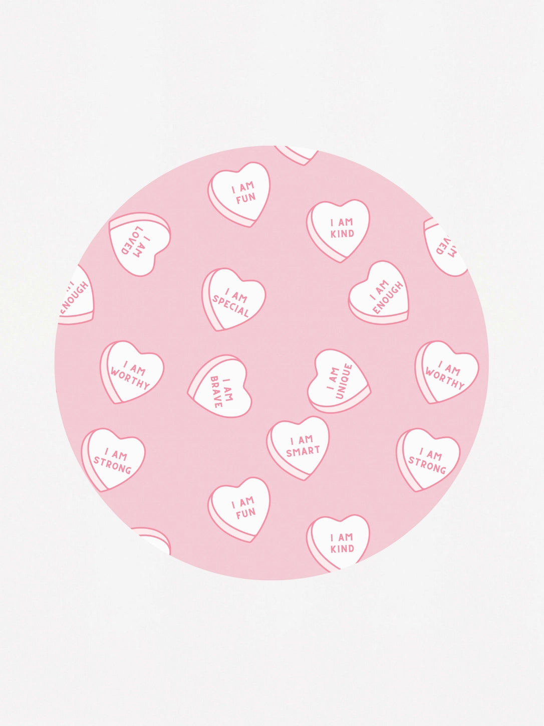 Affirmation Conversation Hearts Bamboo Pajama Set - Pink
