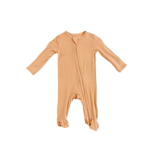 Bamboo Zipper Onesie - Cozy Tan