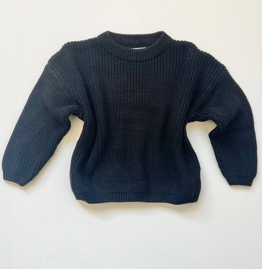 Oversized Knit Sweater - Black