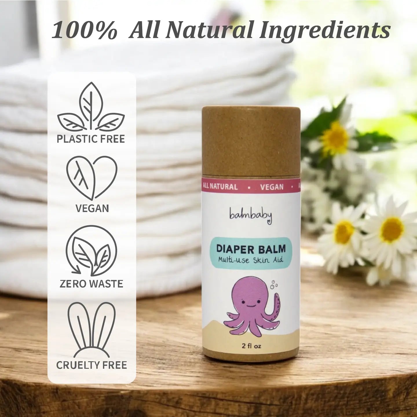 Natural Diaper Balm and All Purpose Skin Aid - Eco Stick