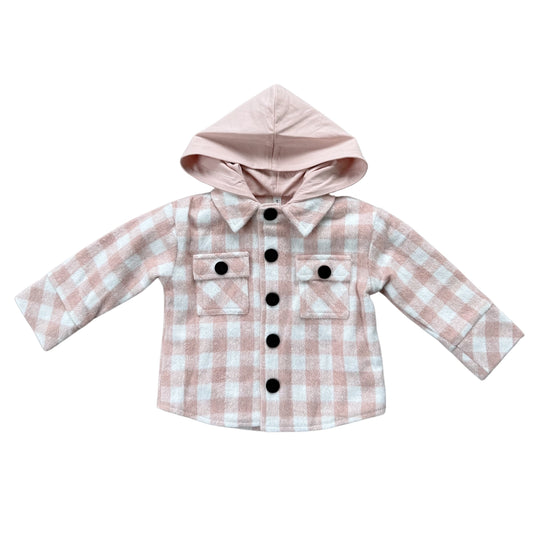 Hooded Shacket - Misty Rose