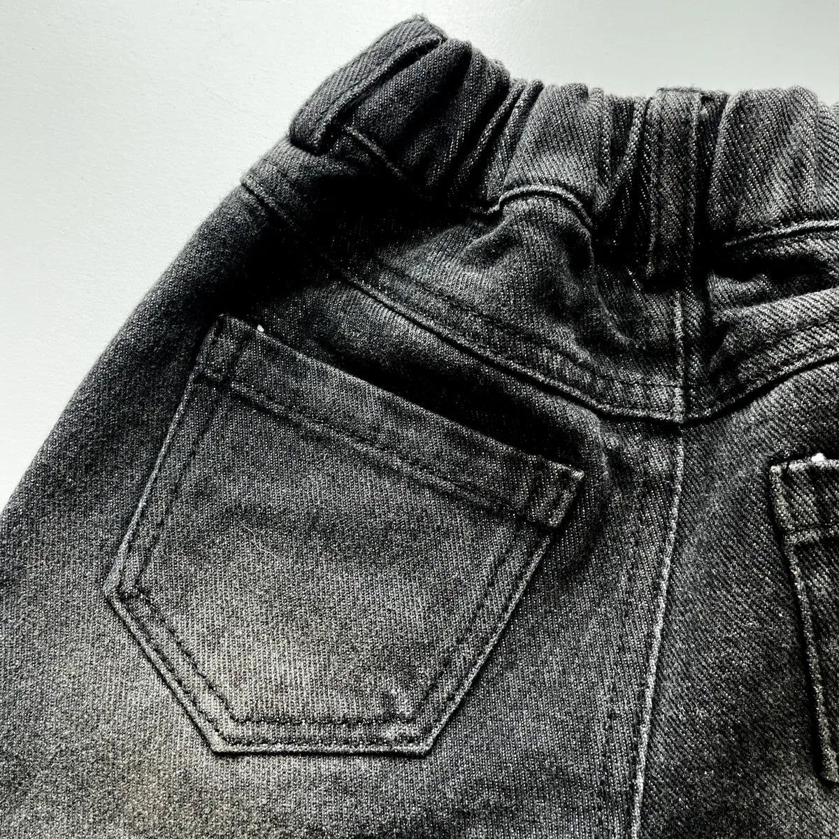 Relaxed Straight Washed Black Denim Jeans