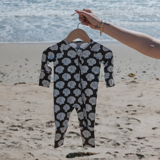 Bamboo Zip Pajamas | Seashells