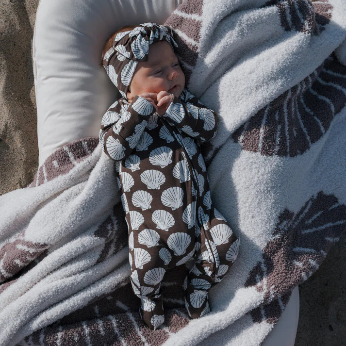 Bamboo Zip Pajamas | Seashells